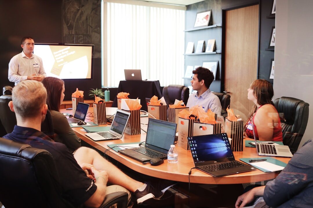 confident speaker in meeting