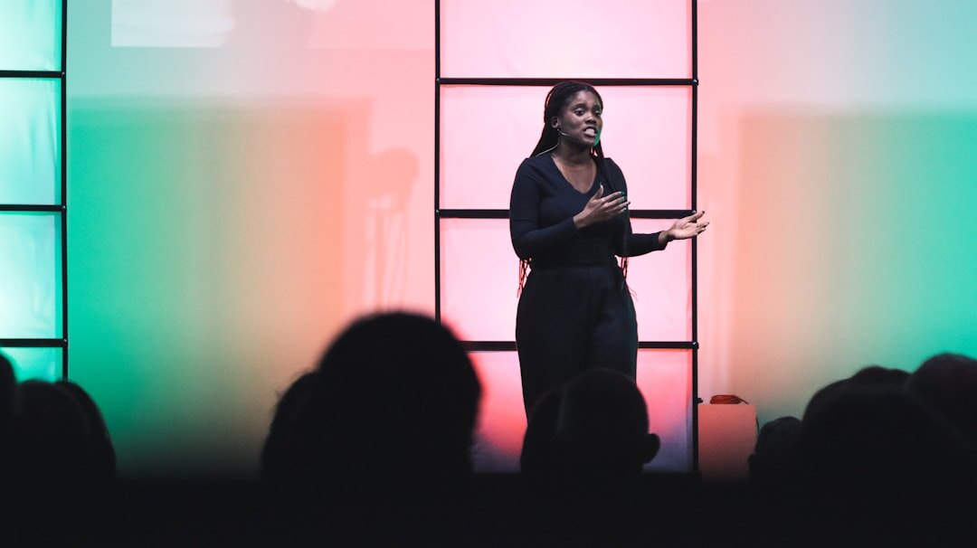 nervous speaker on stage
